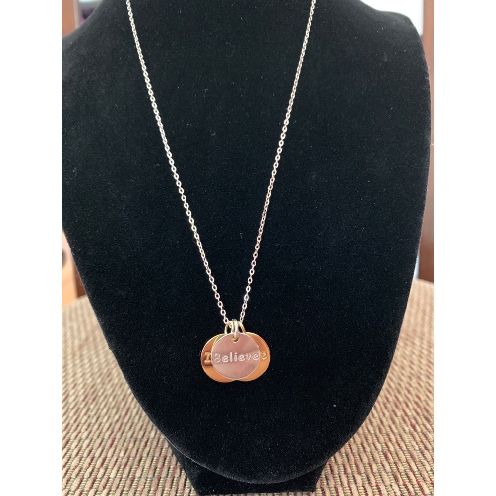 .925 Sterling Silver 18” 3 Tone Charm Necklace